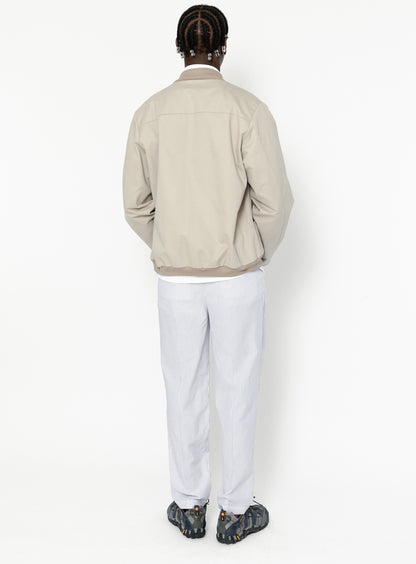 Chino Bomber Jacket in Beige Cotton Gabardine