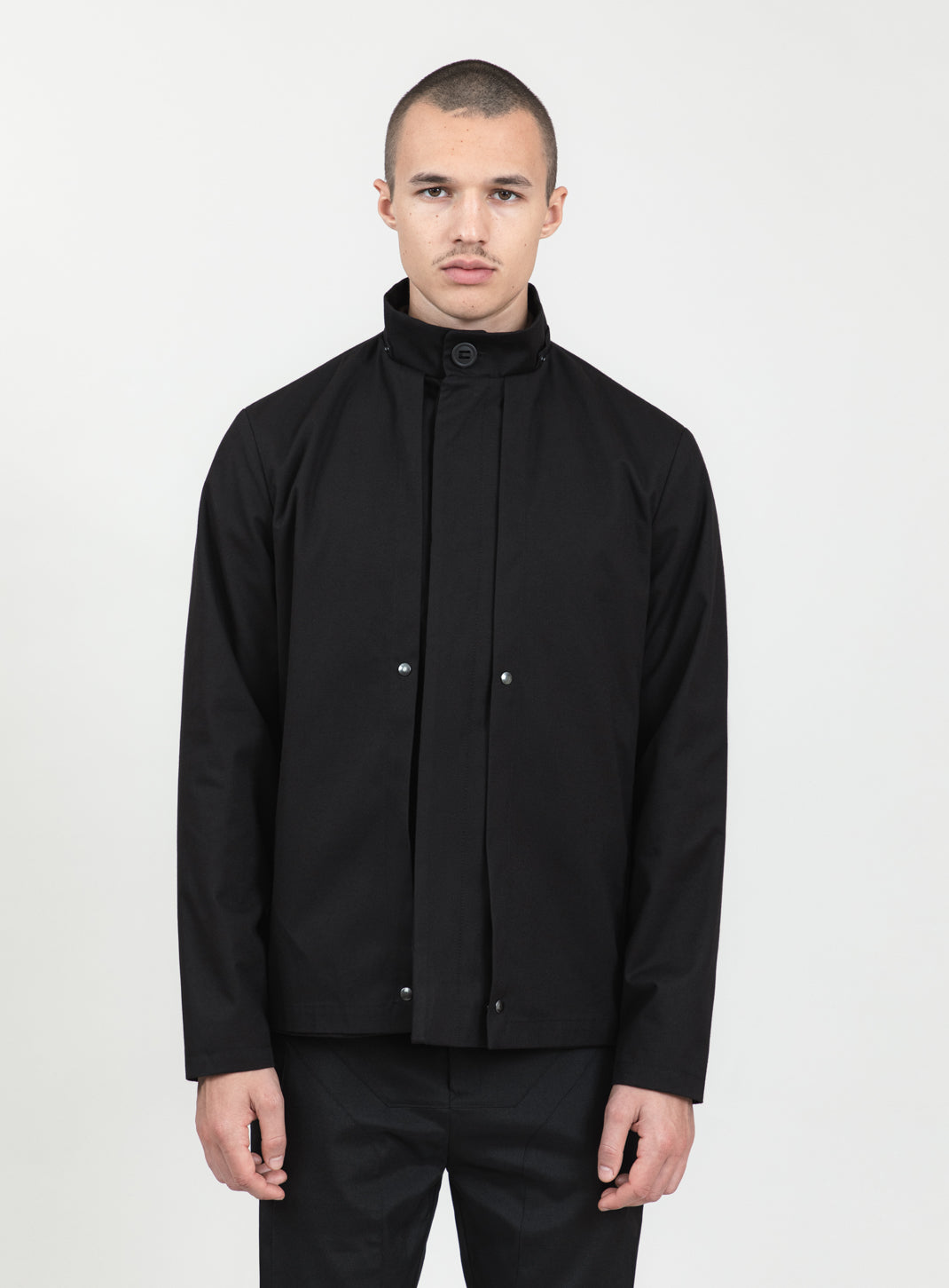 Multi Pockets Flapped Parka in Black Waterproof Teflon