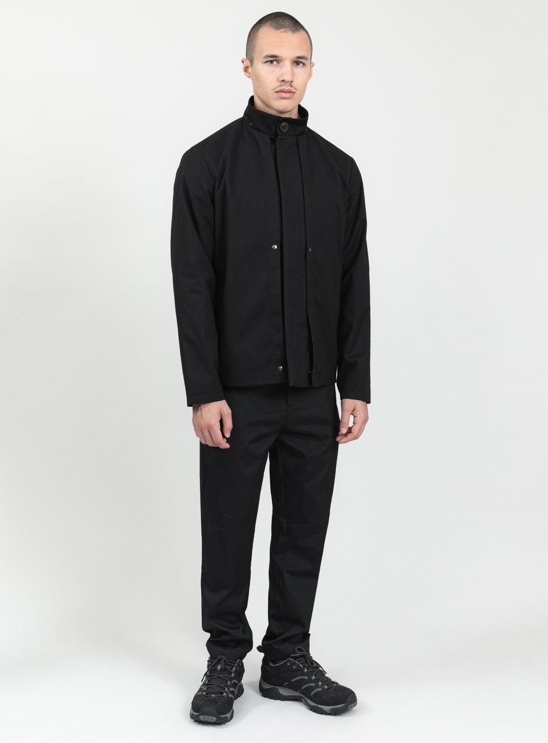 Multi Pockets Flapped Parka in Black Waterproof Teflon