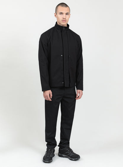 Multi Pockets Flapped Parka in Black Waterproof Teflon