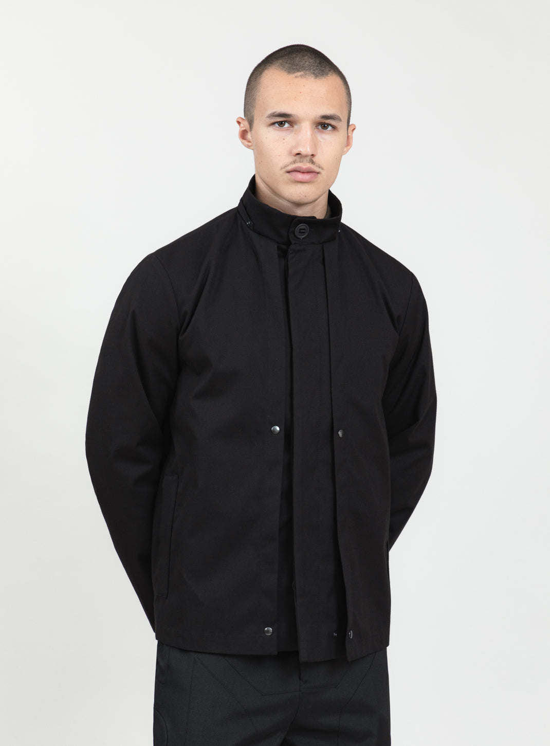 Multi Pockets Flapped Parka in Black Waterproof Teflon