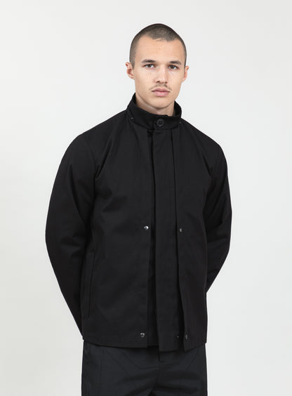 Multi Pockets Flapped Parka in Black Waterproof Teflon