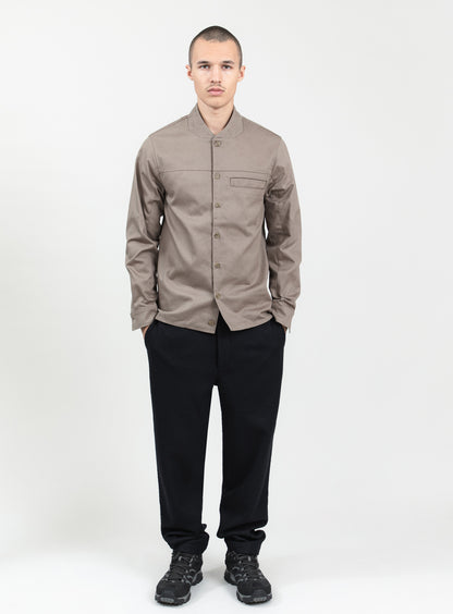 Surchemise à Col Murano en Gabardine de Coton Kaki