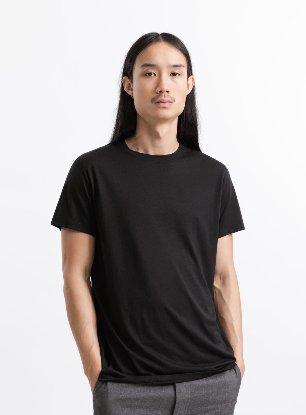 Short Sleeve T-Shirt in Black Eucalyptus & Cotton