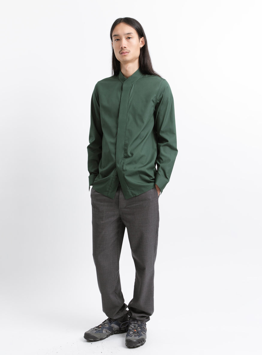 Origami Collar Shirt in English Green Poplin