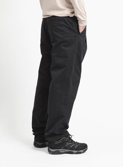 Large Pleated Pants in Navy Blue Cotton Gabardine