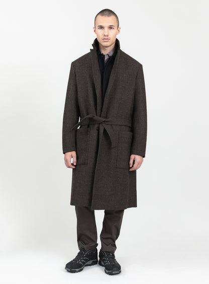 Bathrobe Coat in Chocolate 100% Italian Wool