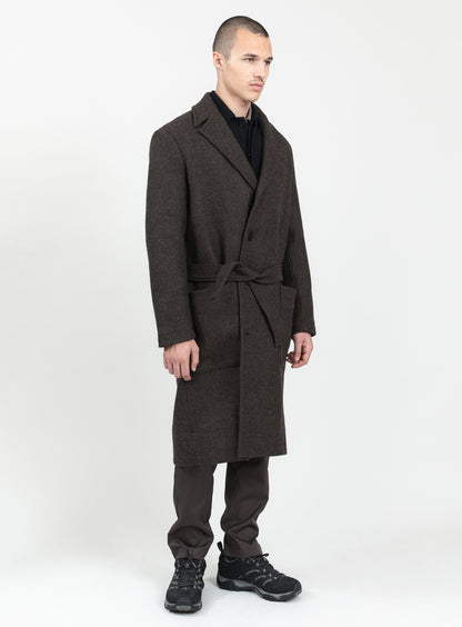 Bathrobe Coat in Chocolate 100% Italian Wool