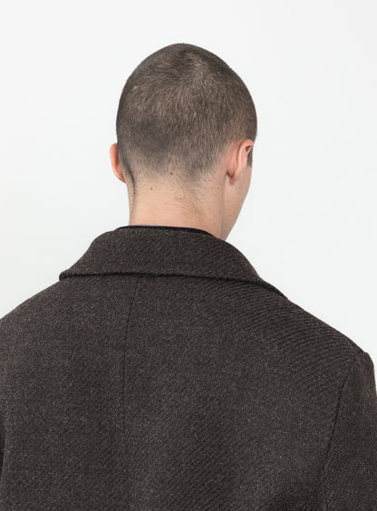 Bathrobe Coat in Chocolate 100% Italian Wool