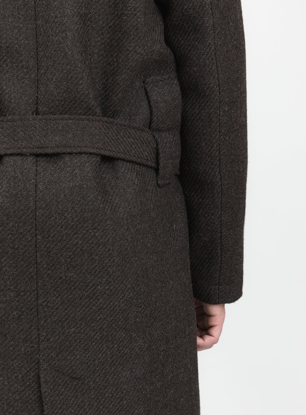 Bathrobe Coat in Chocolate 100% Italian Wool