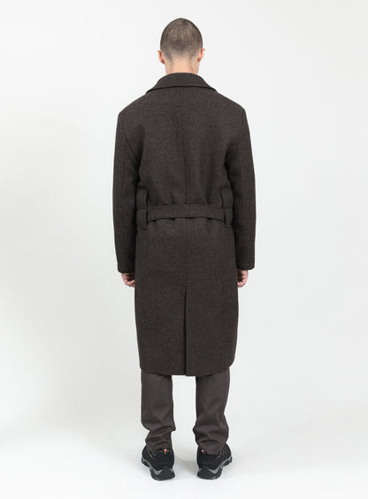 Bathrobe Coat in Chocolate 100% Italian Wool