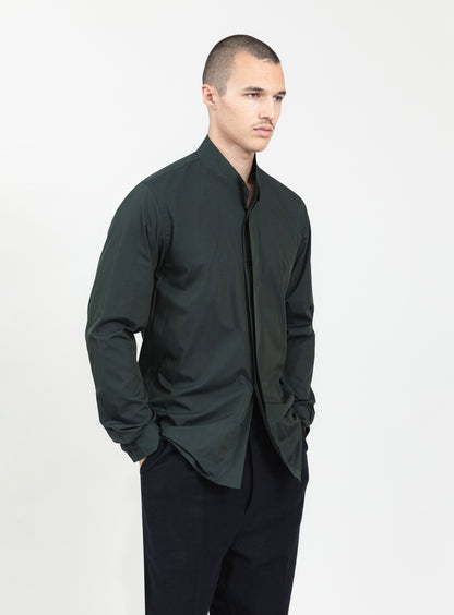 Origami Collar Shirt in Night Green End-on-End