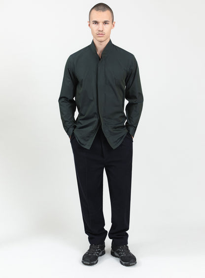 Origami Collar Shirt in Night Green End-on-End