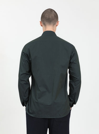 Origami Collar Shirt in Night Green End-on-End