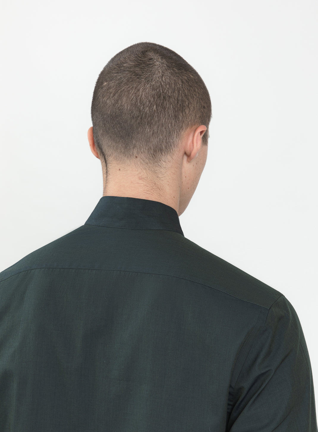 Origami Collar Shirt in Night Green End-on-End
