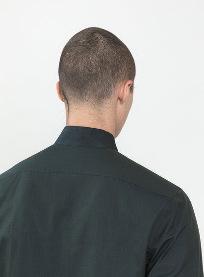Origami Collar Shirt in Night Green End-on-End