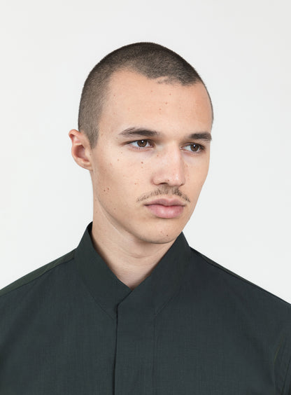 Origami Collar Shirt in Night Green End-on-End