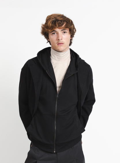 48H Overcoat in Black Reps