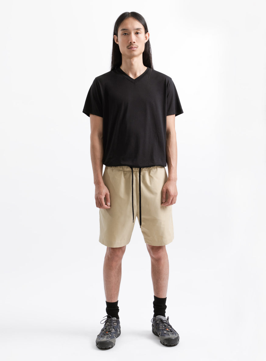 Lace Waist Bermuda Shorts in Ginger Cotton Twill