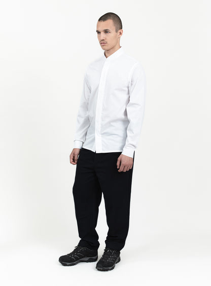 Origami Collar Shirt in White Poplin