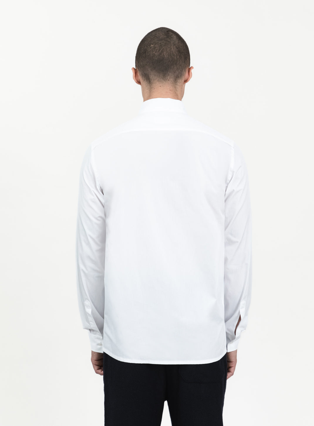 Origami Collar Shirt in White Poplin