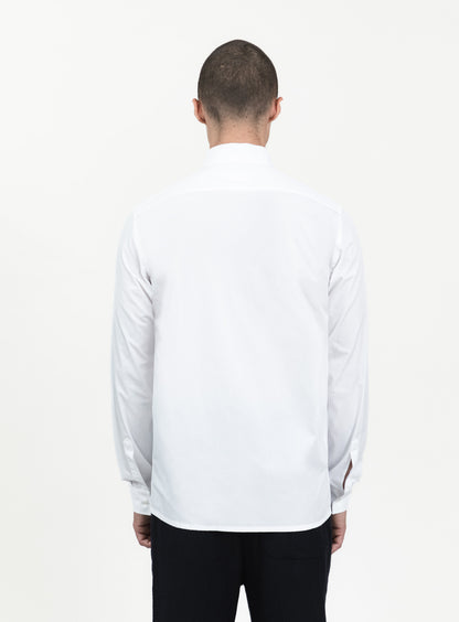 Origami Collar Shirt in White Poplin