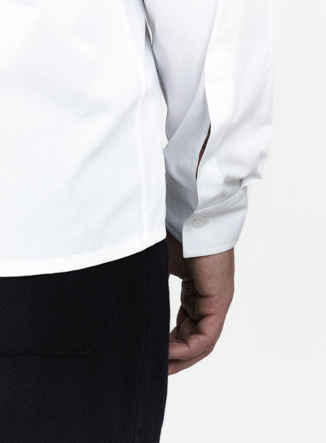 Origami Collar Shirt in White Poplin