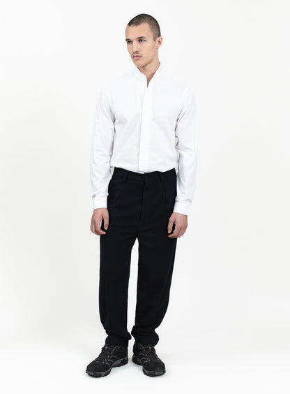 Origami Collar Shirt in White Poplin