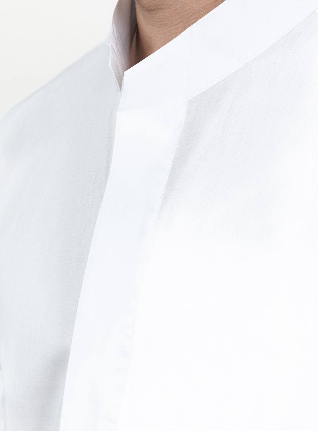 Origami Collar Shirt in White Poplin