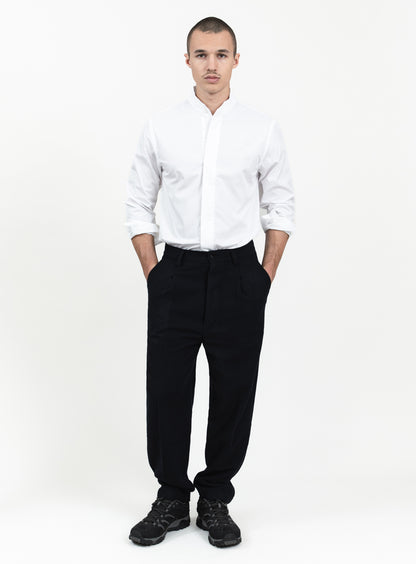 Origami Collar Shirt in White Poplin