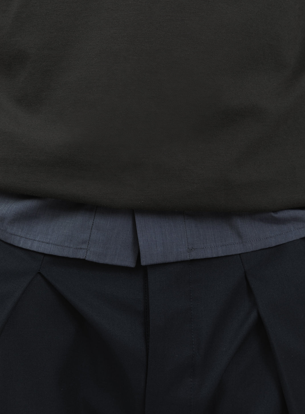 Ribbed High Neck Sweatshirt in Olive Technical Knit