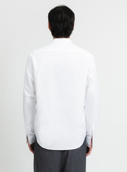 False Collar Shirt in White Oxford