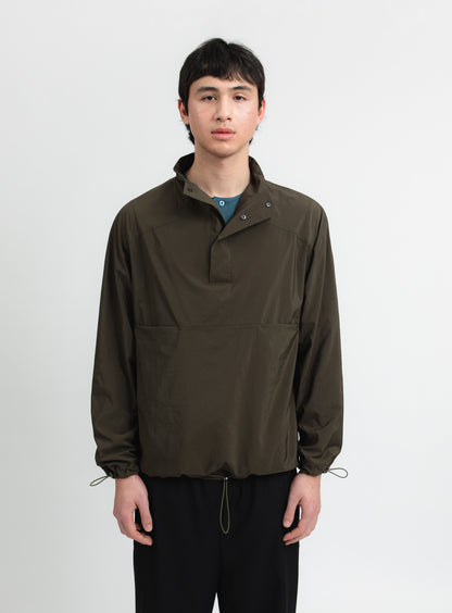 Windbreaker with Front Cuts in Olive Ecocare Microfiber