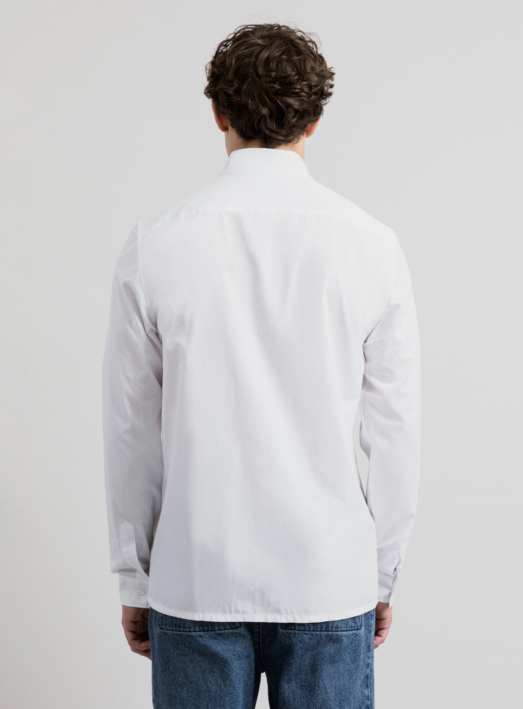 Origami Collar Shirt in White Poplin