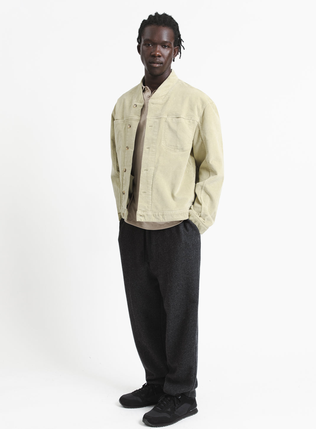 False Collar Jacket in Ginger Corduroy