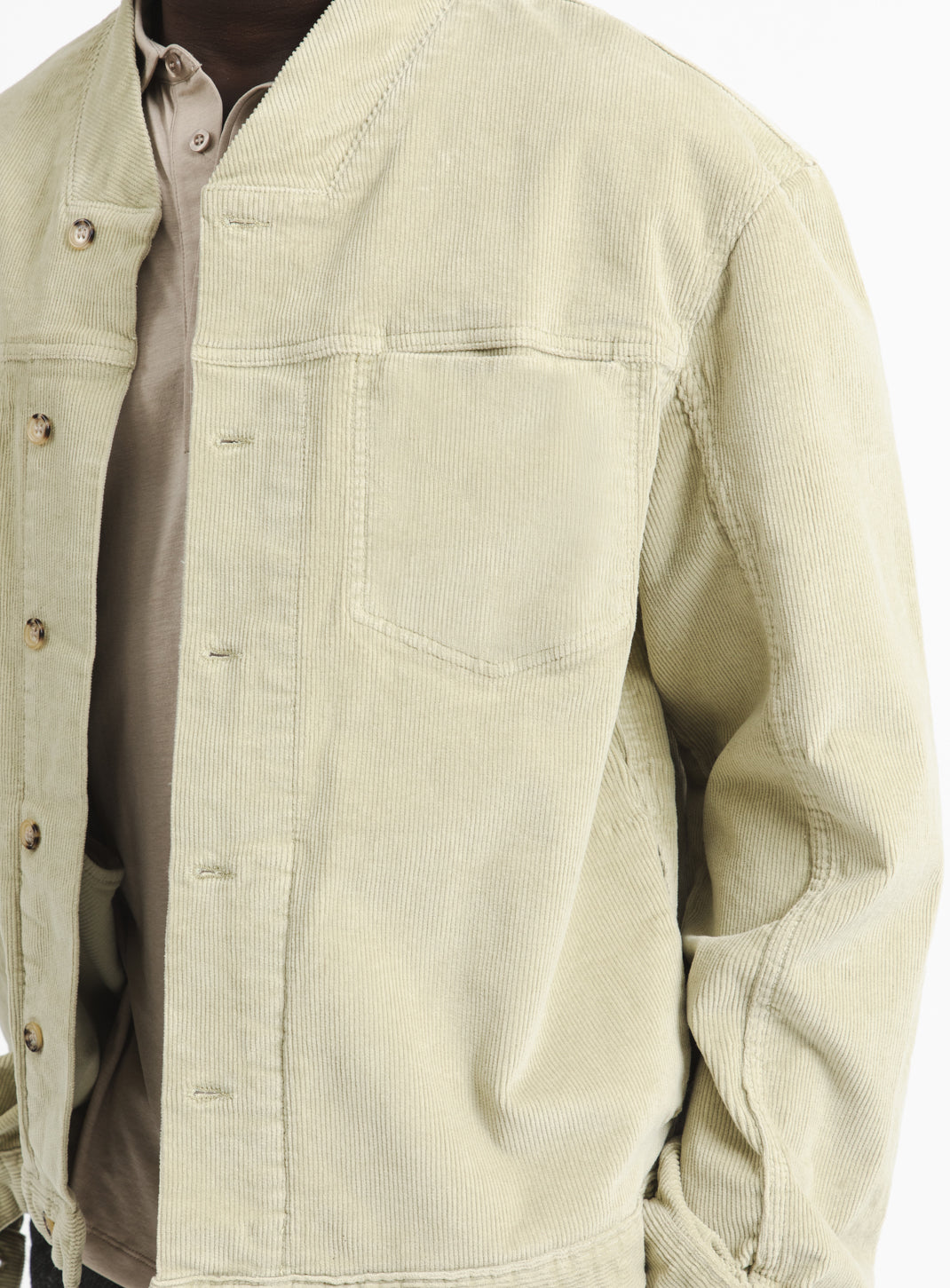 False Collar Jacket in Ginger Corduroy