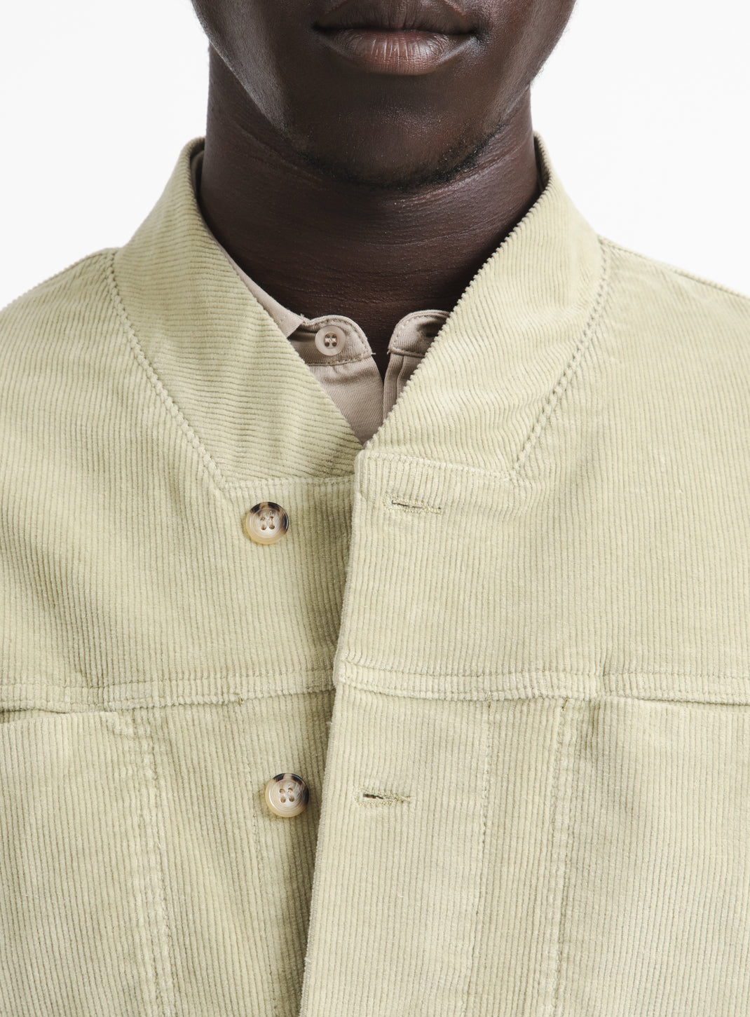 False Collar Jacket in Ginger Corduroy
