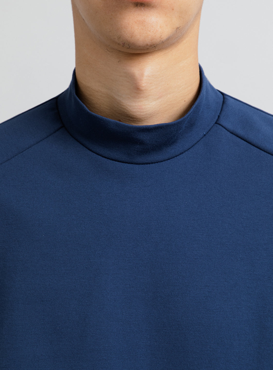 Sweatshirt with Hammer Sleeve in Cobalt Blue Technical Knit