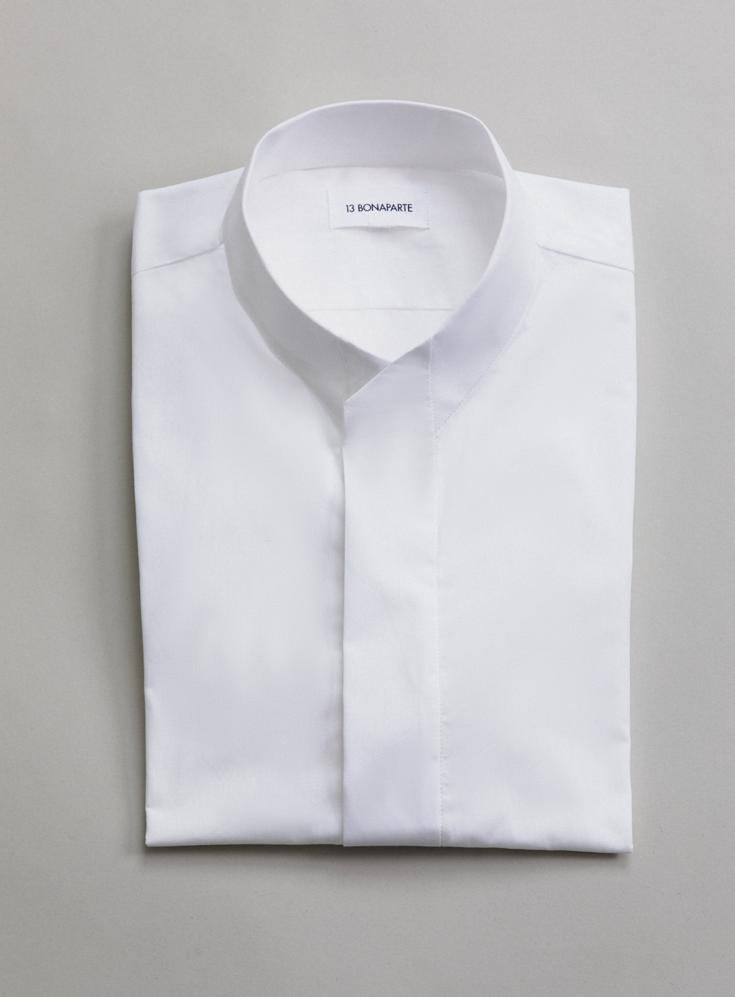 Chemise à Col Origami en Popeline Blanche