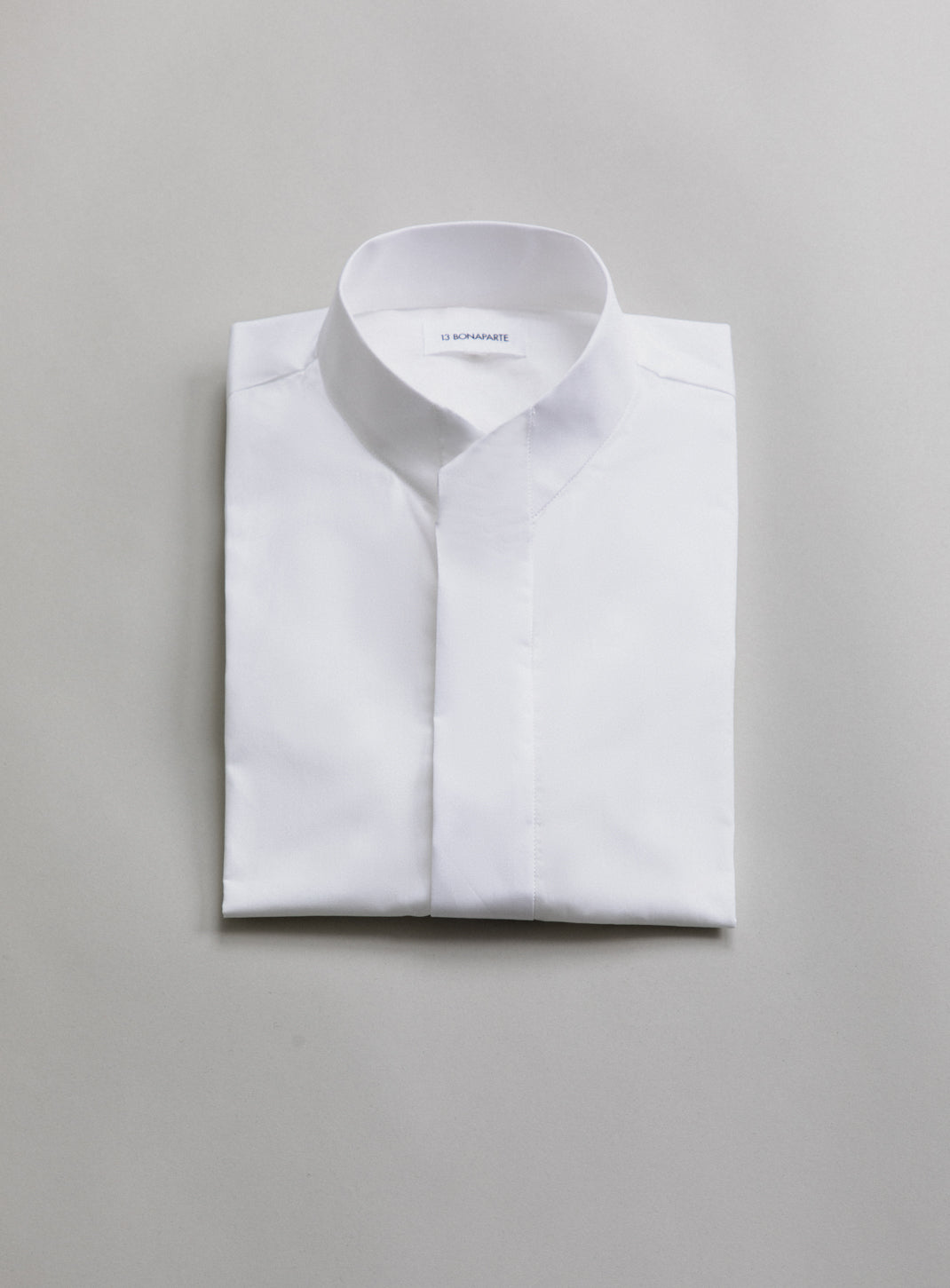Chemise à Col Origami en Popeline Blanche