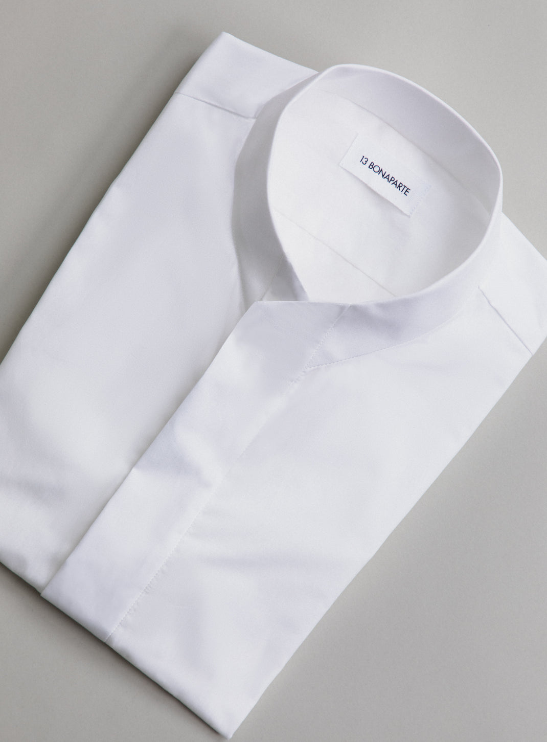 Chemise à Col Origami en Popeline Blanche
