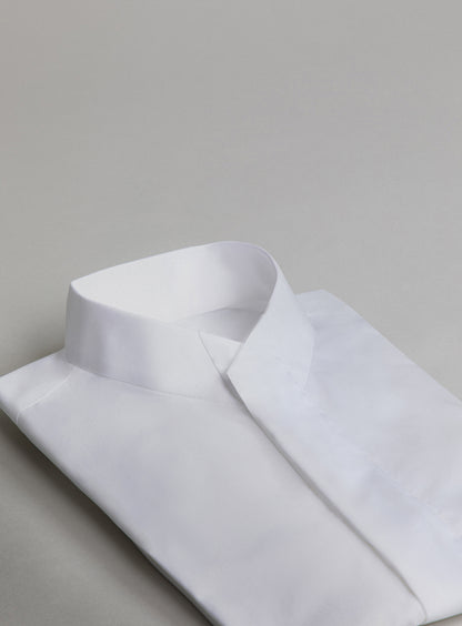 Chemise à Col Origami en Popeline Blanche