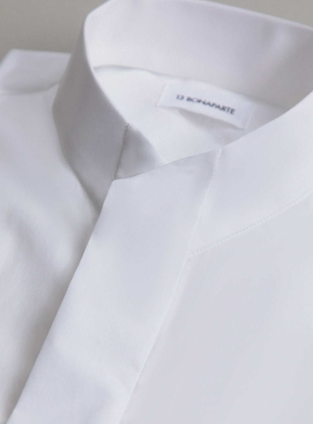 Chemise à Col Origami en Popeline Blanche