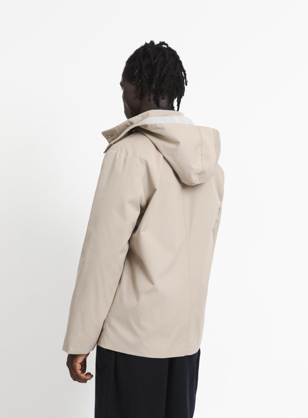 Multi Pocket Flapped Parka in Beige Teflon