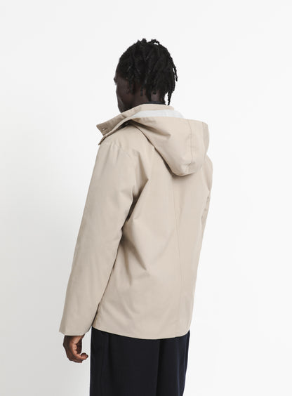 Multi Pocket Flapped Parka in Beige Teflon