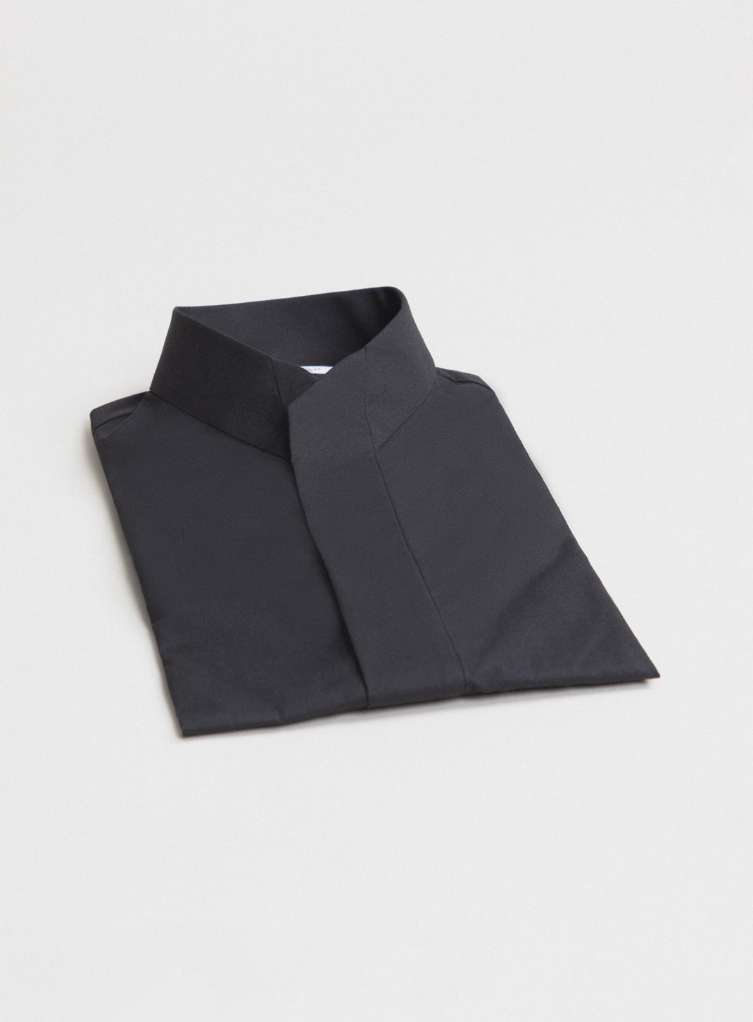 Origami Collar Shirt in Black Poplin