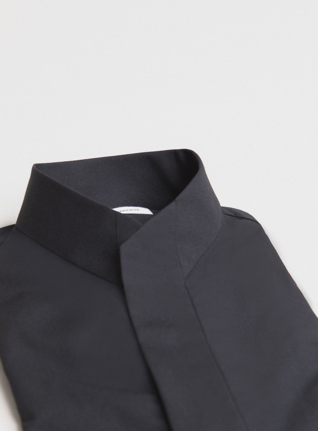 Origami Collar Shirt in Black Poplin