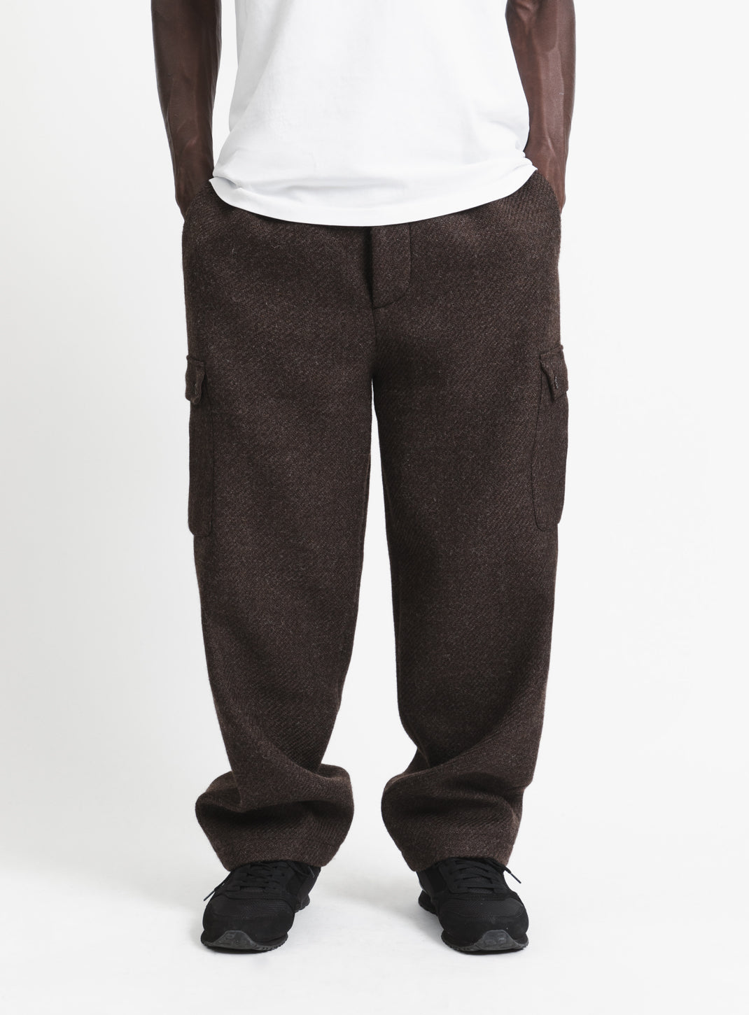 Cargo Pants in Chocolate 100% Italian Wool