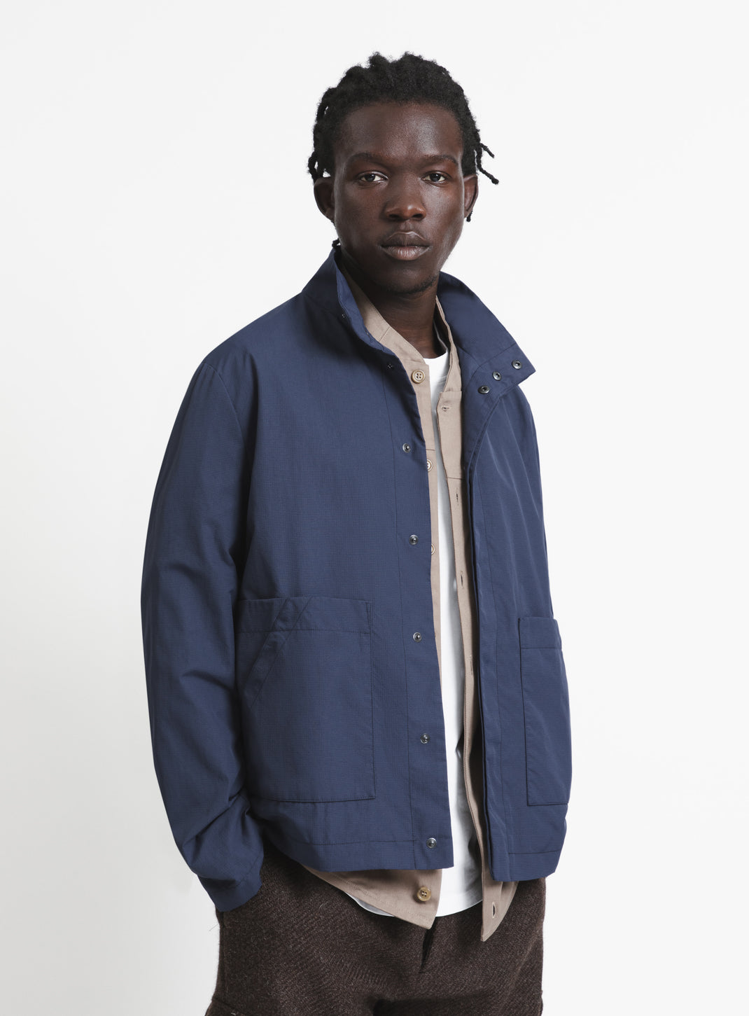 Safari Jacket in Navy Blue Ripstop