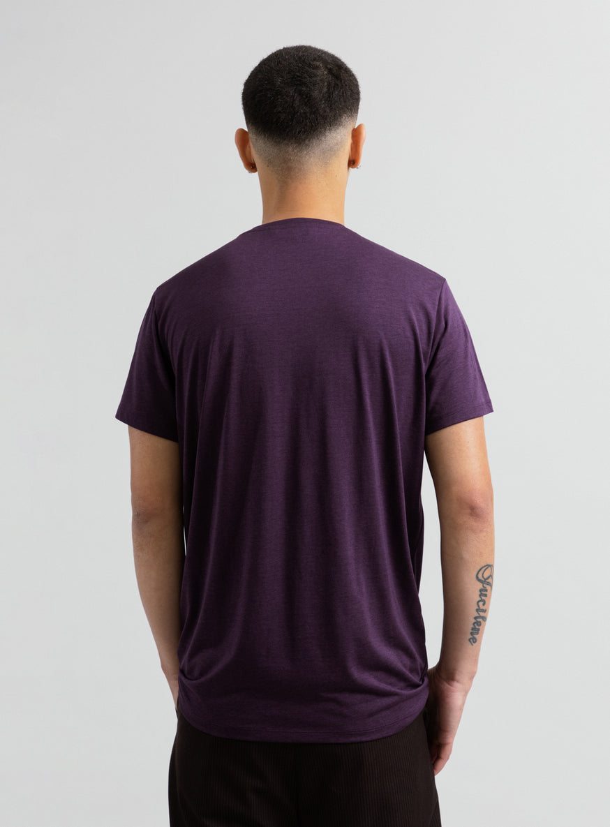 Short Sleeve T-Shirt in Eggplant Eucalyptus & Cotton